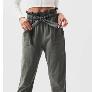 Kendall and Kylie green flowy pants